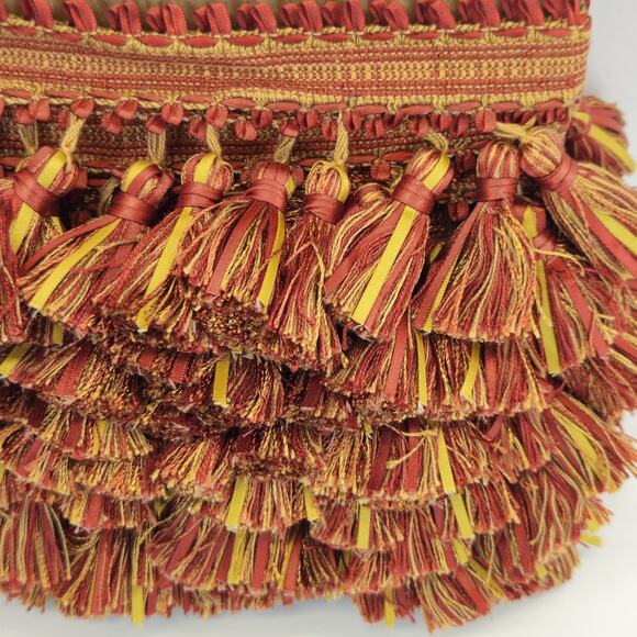 Vtg Conso Tassel Fringe Decorative Trim 3.5" Rust Sewing Drapery Upholstery 7yds - Picture 5 of 7